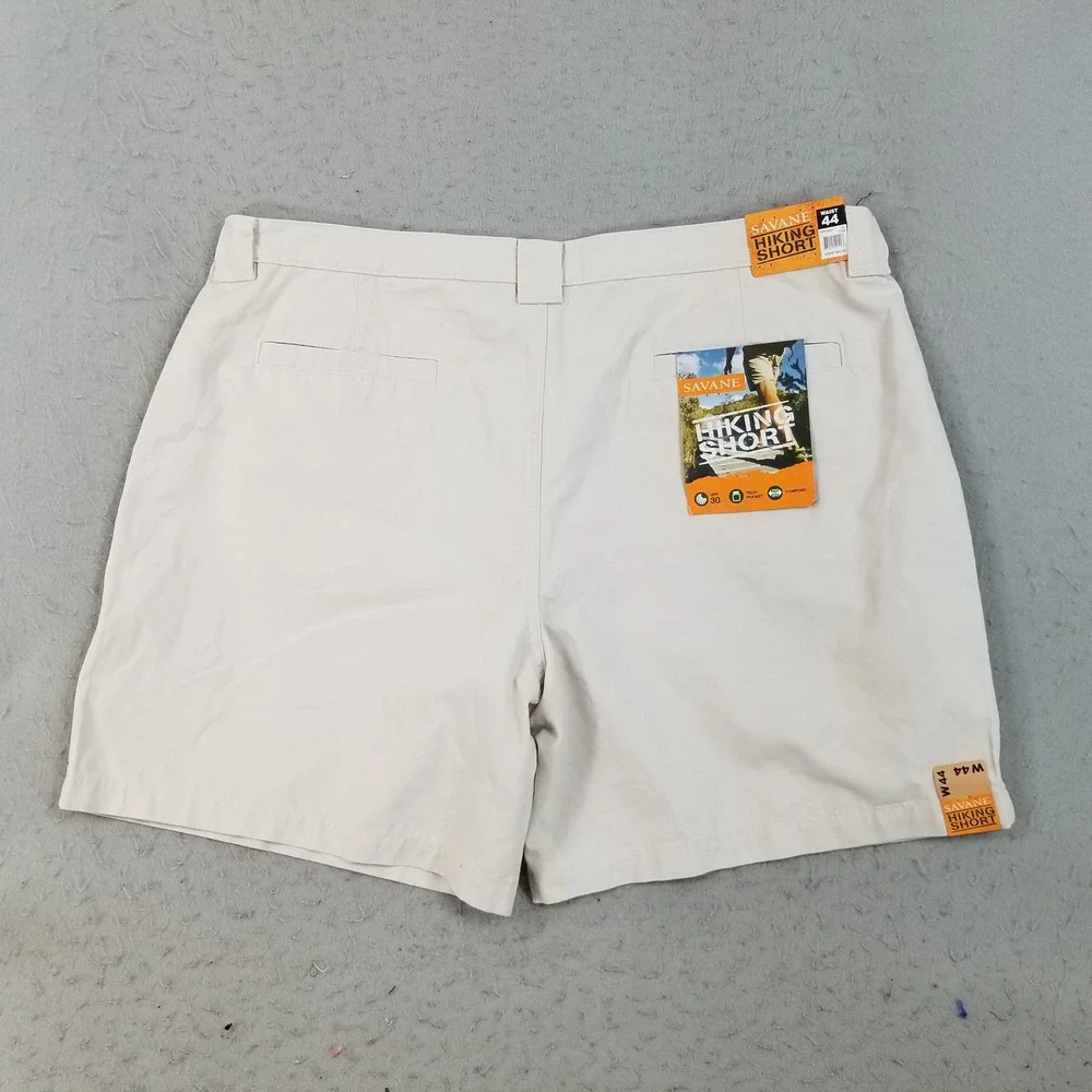 Savane Hiking Shorts Mens 44 Stone Beige Cargo UPF 30 Cotton Comfort Waist New